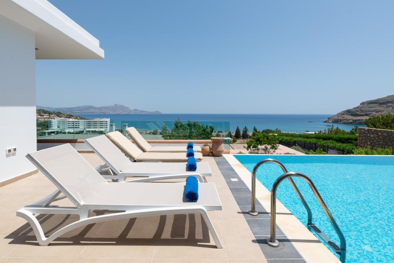 Villa Milena With Private Pool, Vlicha Beach Lindos Extérieur photo