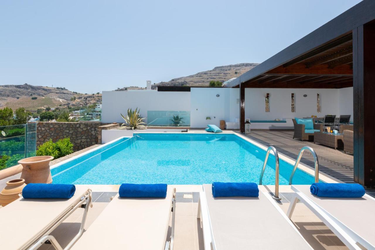 Villa Milena With Private Pool, Vlicha Beach Lindos Extérieur photo
